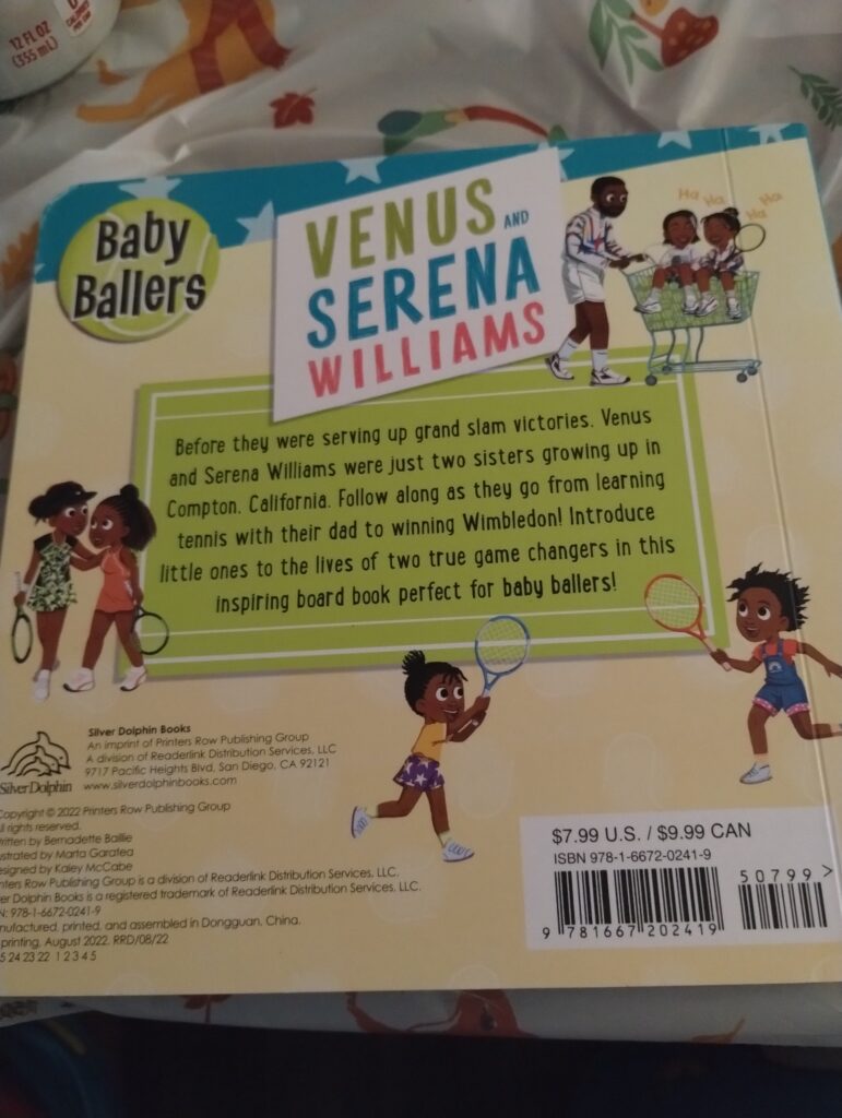 Baby Ballers Venus and Serena Williams written by Bernadette Baille 