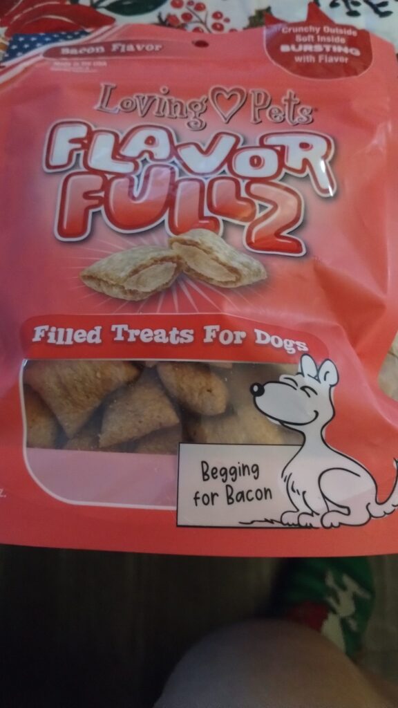 Christmas Gift Guide 23: Loving Pets Flavor Fullz Filled Treats For Dogs Begging For Bacon